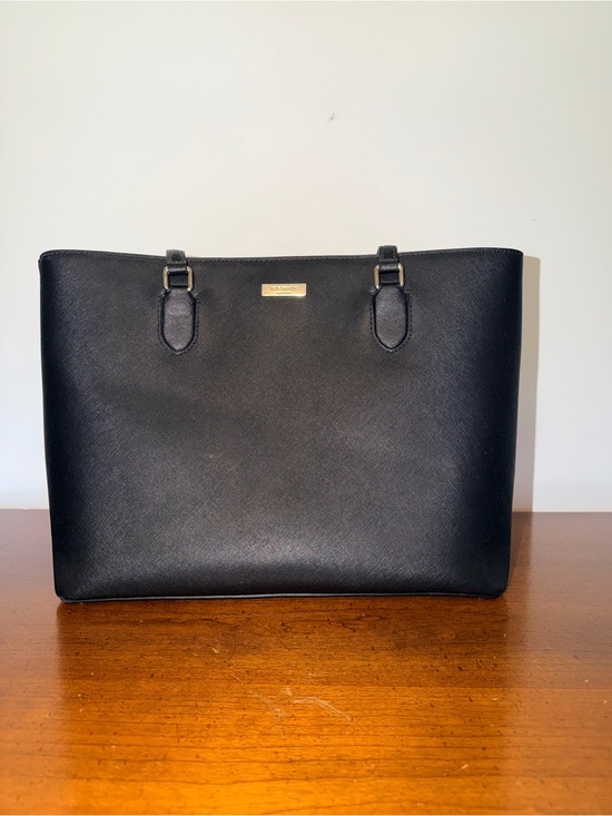 kate spade Handbags - Kate Spade Black Structured Tote with Gold Accents